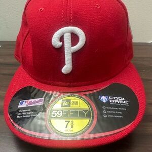 New Era Red 59FIFTY Cap with White Logo